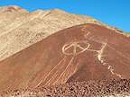 Huge peace sign carved into the cinder cone